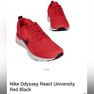 BNIB men’s Nike odyssey react university red black 9.5